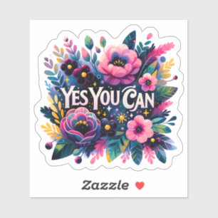 Sticker Célébration florale vibrante de la force