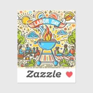 Sticker Célébrer ensemble - Fête du Travail BBQ
