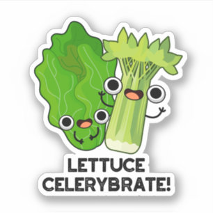 Sticker Celerybrate de laitue Funny Veggie Pun
