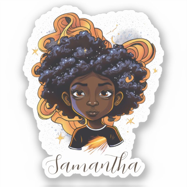 Sticker Celestial Starry Afro femme (Recto)
