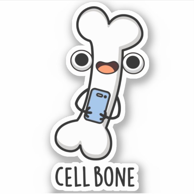 Sticker Cellule Os Funky Téléphone Cellulaire Pun (Devant)