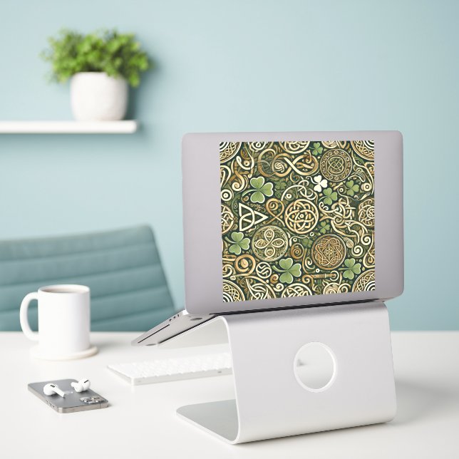 Sticker Celtic Bloom (Ordinateur portable sur le bureau)