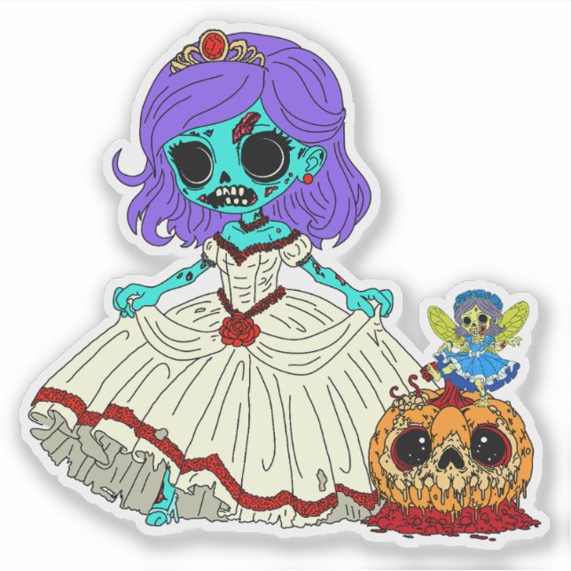 Sticker Cendrillon Zombie (Devant)