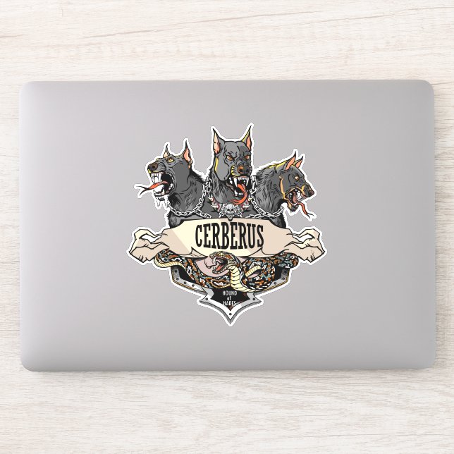 Sticker Cerberus Hellhound et serpent (Ordinateur)