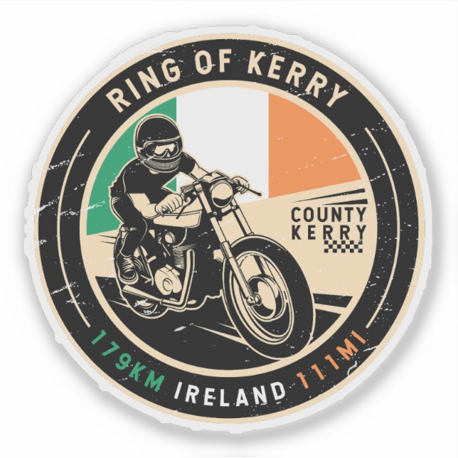 Sticker Cercle de la moto Kerry Irlande (Devant)
