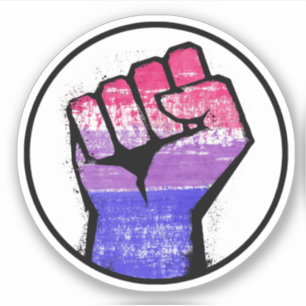Sticker Cercle de poing de la fierté bisexuelle