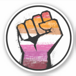 Sticker Cercle de poing de la fierté lesbienne