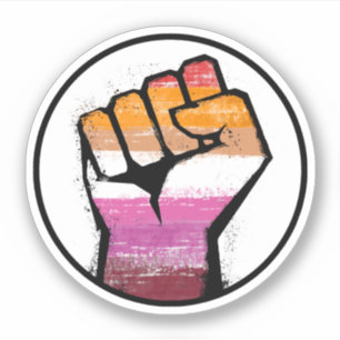 Sticker Cercle du poing de la fierté lesbienne