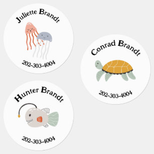 Sticker Cercle imperméable Sea Creator Nom Étiquet