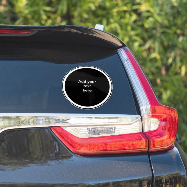 Sticker Cercle noir avec modèle de cercle blanc, (Côté voiture)