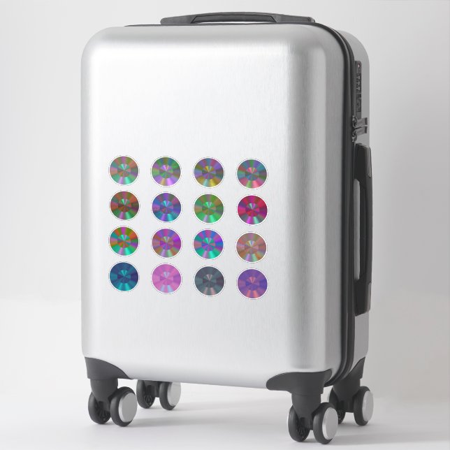 Sticker Cercles à Dégradé Métallique (Sur valise)