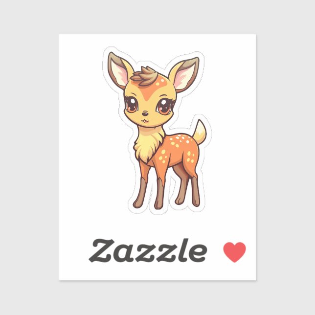 Sticker Cerf caricaturé (Feuille)