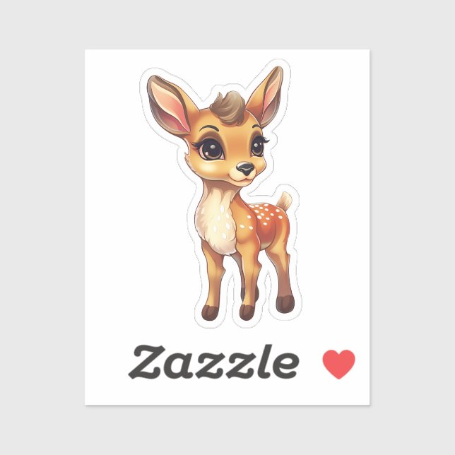 Sticker Cerf caricaturé (Feuille)