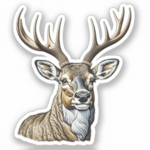Sticker Cerf croqué avec Antlers