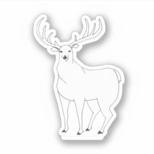 Sticker Cerf de Virginie majestueux tiré par la main de