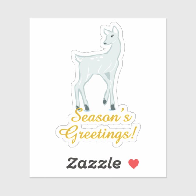 Sticker Cerf neigeux (Feuille)