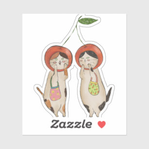 Sticker Cerises Félinées