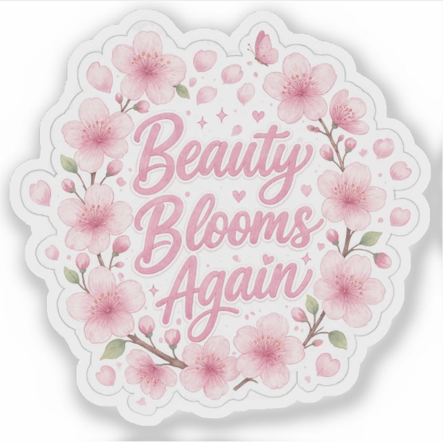 Sticker Cerisier en Fleur : La Beauté Refleurit (Devant)