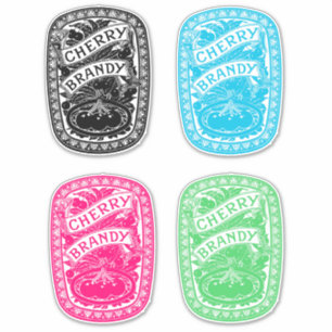 Sticker Cerry Brandy Vintage Lâches Booze Alcool art