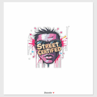 Sticker Certifié rue | Graffiti urbain Visage Design