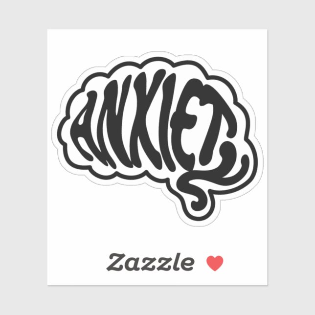 Sticker Cerveau d'anxiété personnalisable (Feuille)