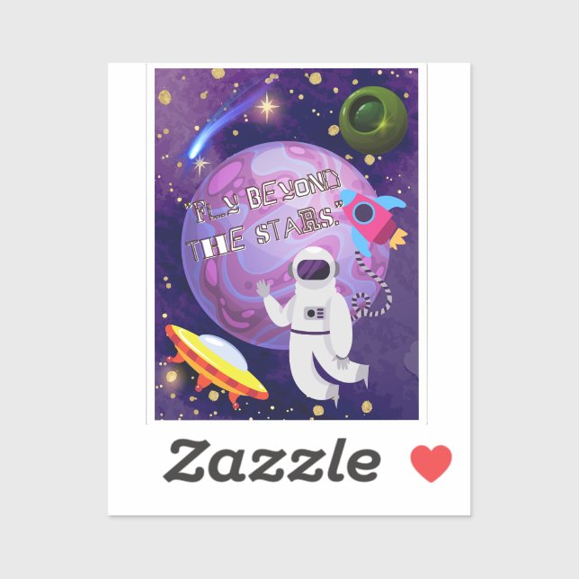 STICKER C'EST AU-DELÀ DES ÉTOILES, ASTRONAUTE (Feuille)