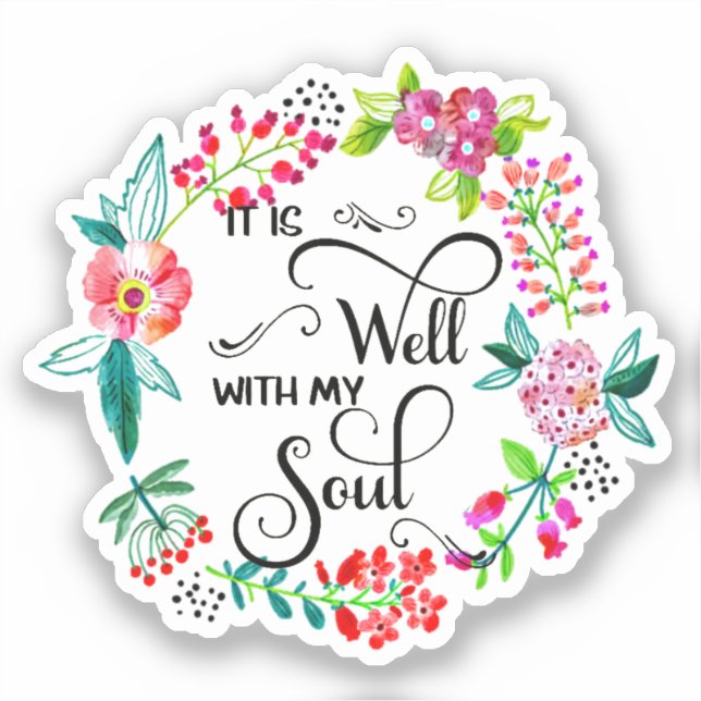 Sticker C'est bien avec mon âme florale (Recto)