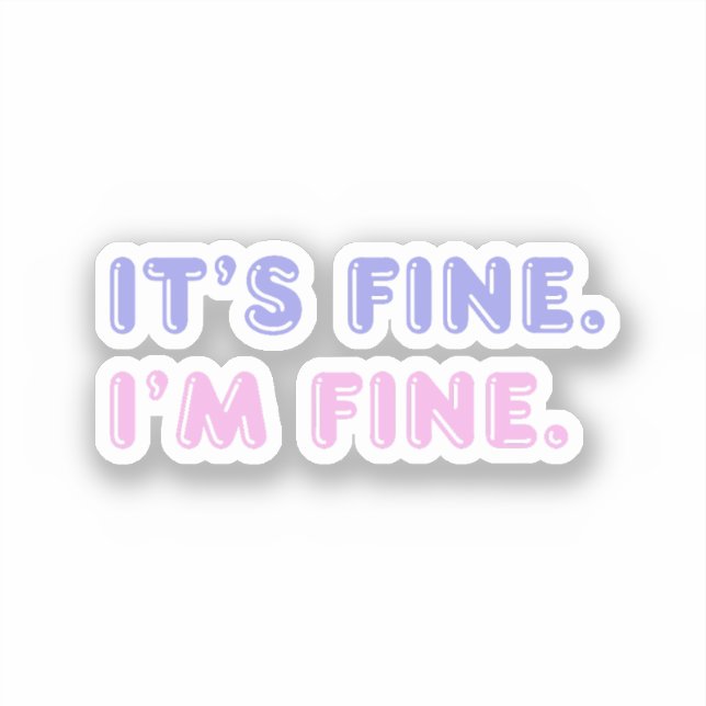 Sticker C'est Bien Je Suis Bien | Phrase Rose Et Violette  (Recto)