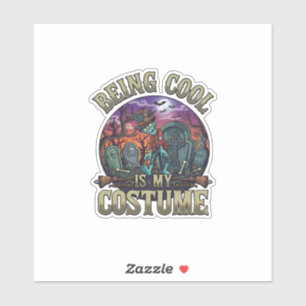 Sticker C'est Cool C'est Déguisement Halloween Cimetière Z
