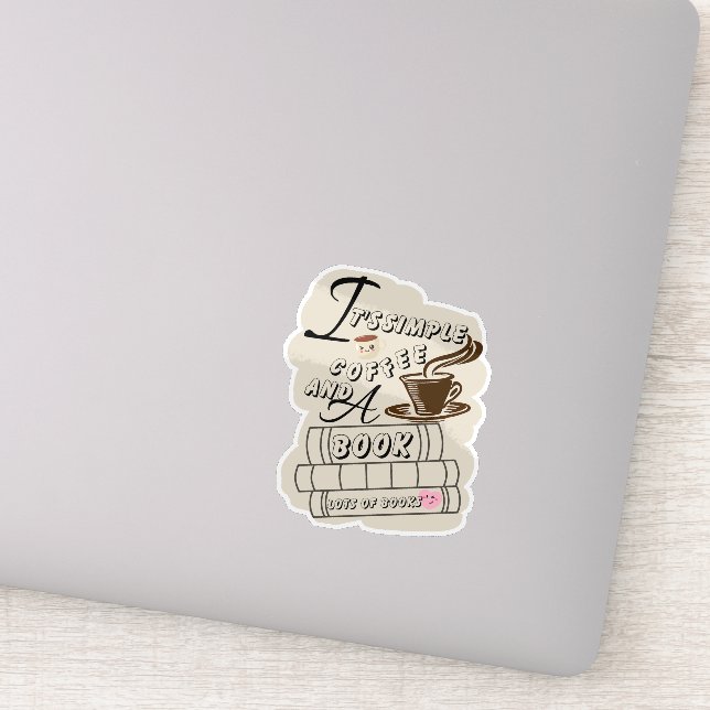 Sticker C'est du café simple et un livre (Détail)