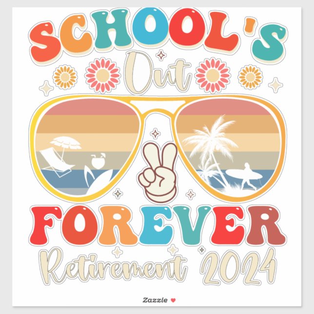 Sticker C'est la fin de l'école pour toujours Enseignant r (Feuille)