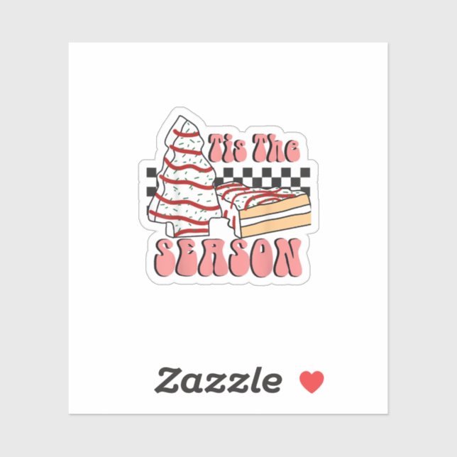 Sticker C'est la saison Arbre de Noël Groovy Rétro Debbie  (Feuille)