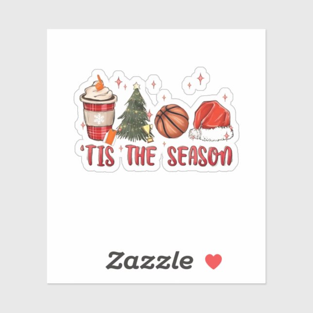 Sticker C'est la saison Basketball de Noël  (Feuille)