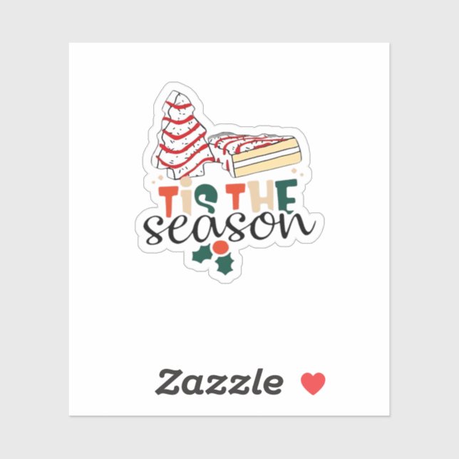 Sticker C'est la saison de Noël (Feuille)