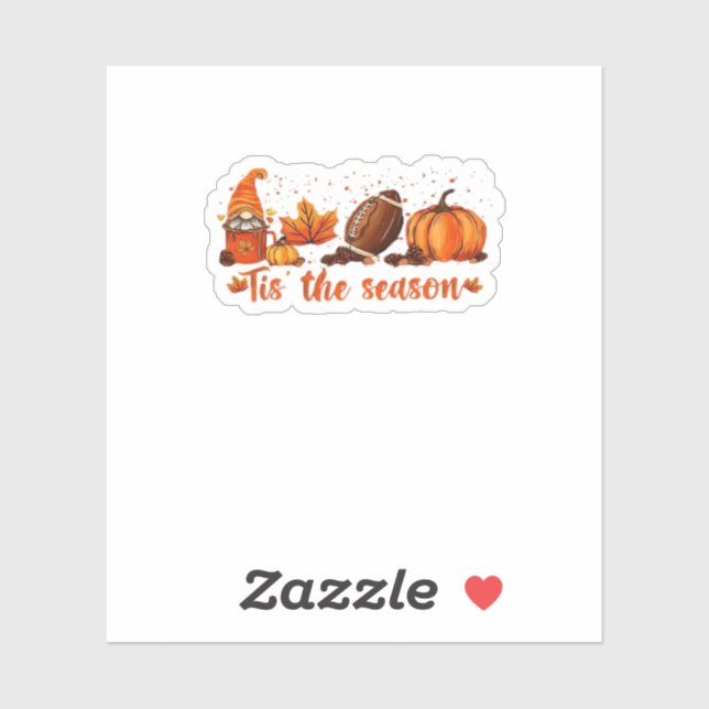 Sticker C'est la saison design de football de gnome d'auto (Feuille)