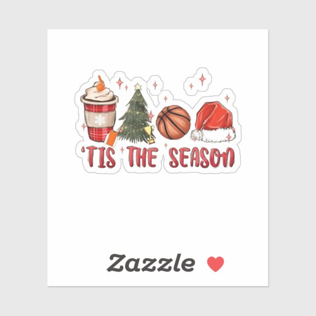 Sticker C'est la saison Noël Noël Basketball (Feuille)