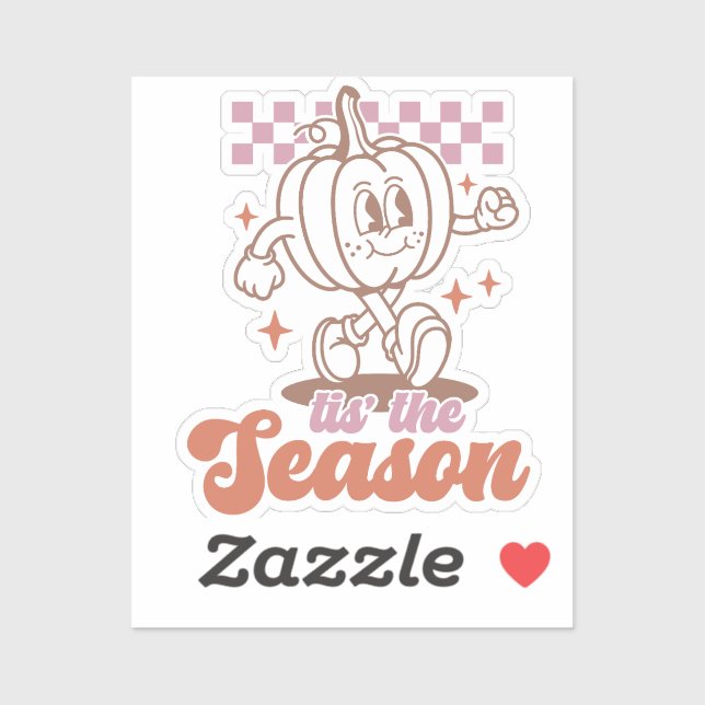 Sticker 'C'est la saison Retro Super Citrouille automne (Feuille)