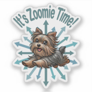 Sticker C'est l'heure de Zoomie Yorkshire Terrier