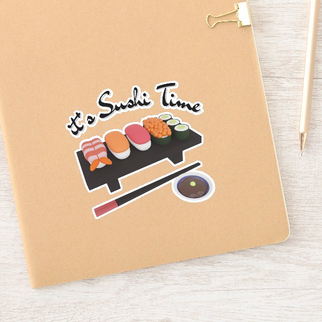 Sticker C'est l'heure du sushi, sushi (Carnet)