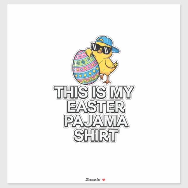 Sticker C'est ma chemise de pyjama de Pâques Chick Egg gar (Feuille)