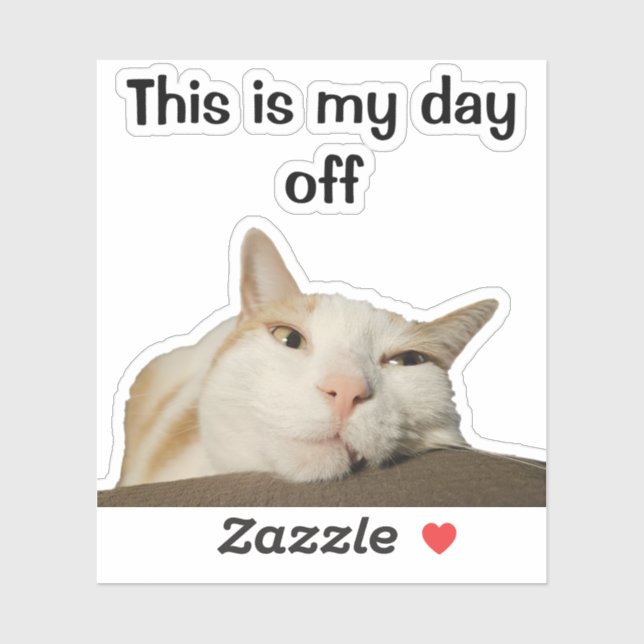 Sticker C'est Mon Jour de Repos Drôle Mignon Chat (Feuille)