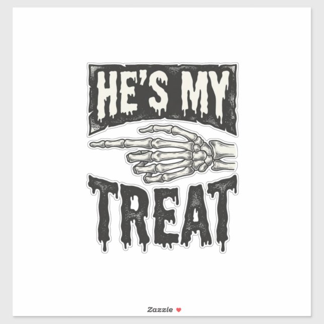 Sticker C'est mon squelette à la main de la fête d'Hallowe (Feuille)