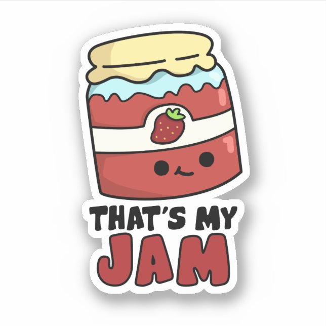 Sticker C'est My Jam Funny Jar of Jam Pun (Devant)