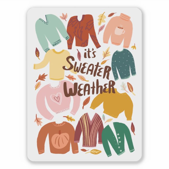 Sticker C'est plus doux Météo Automne Automne Saison Cute (Devant)