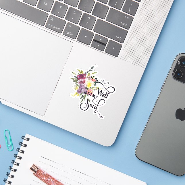 Sticker C'est un beau spray floral (Ordinateur portable avec iPhone)
