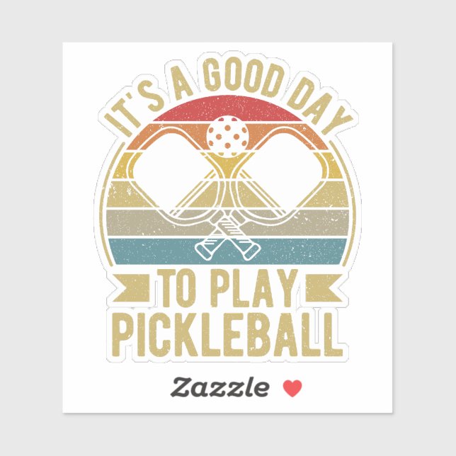 Sticker C'est une bonne journée pour jouer au Pickleball (Feuille)
