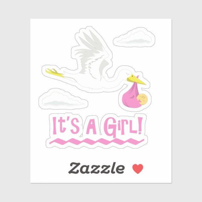 Sticker C'est une fille ! (Feuille)