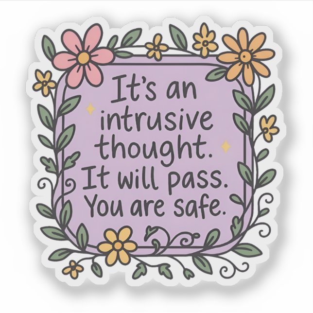 Sticker C'est une Pensée Intrusive – Douce Santé Mentale (Devant)