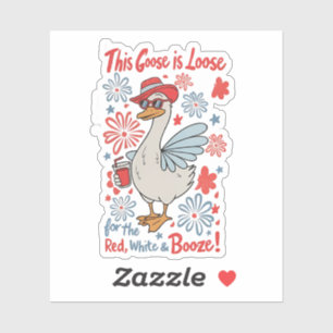 Sticker Cette oie est perdue pour le rouge, le blanc et la