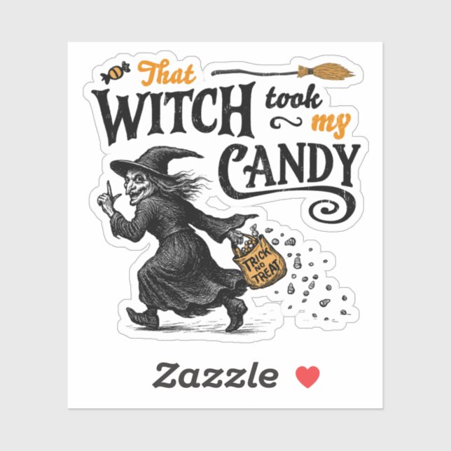 Sticker Cette Sorcière A Pris Mon Bonbon (Feuille)
